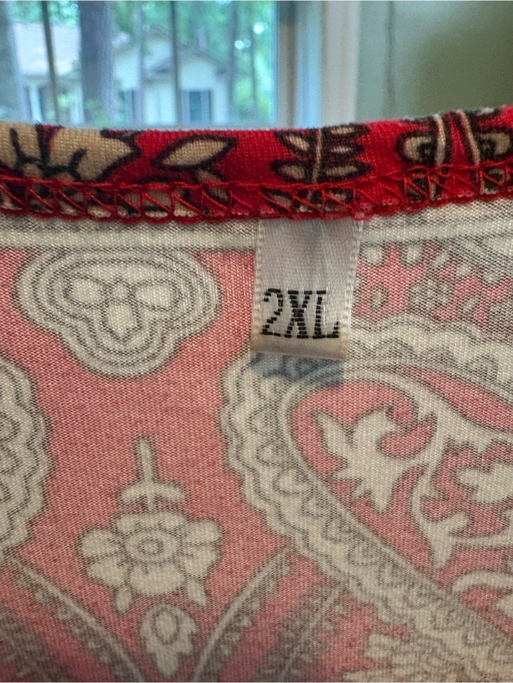 Women’s Pink Paisley Sleep Top - 2XL